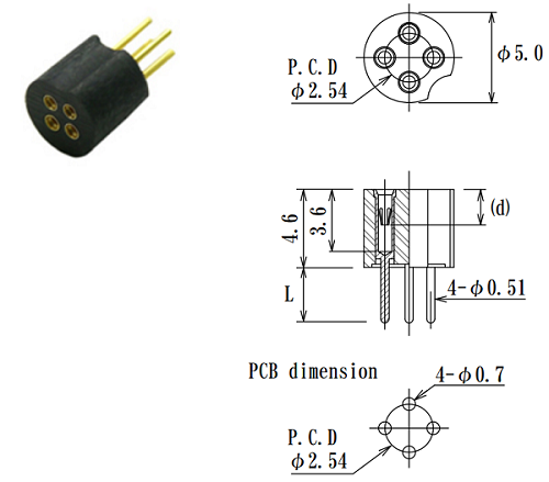 LD254-4P-𝐱𝐱 | 日本コネクト工業株式会社 - JC ELECTRONICS CORPORATION