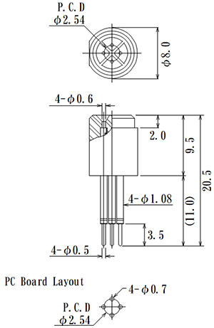 LD254P-4P-F8-NB095 | 日本コネクト工業株式会社 - JC ELECTRONICS