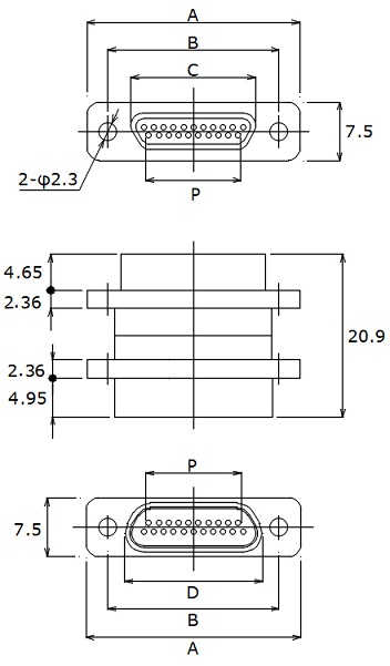みすけ Nano-D / Bi-Lobe® Connectors - Dual Row - Pre-Wired (WD