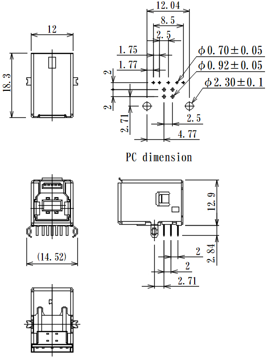 USB30B-09K-PC | 日本コネクト工業株式会社 - JC ELECTRONICS CORPORATION
